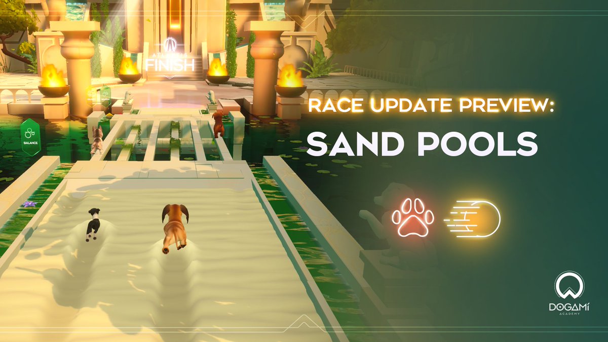 SUMMER UPDATE PREVIEW 5! 🔥

Get ready to dig deep! The Sand Pools will test your strength and speed. Push through the tough terrain and leave your rivals behind. 

Will your Dogamí come out on top? 🏆