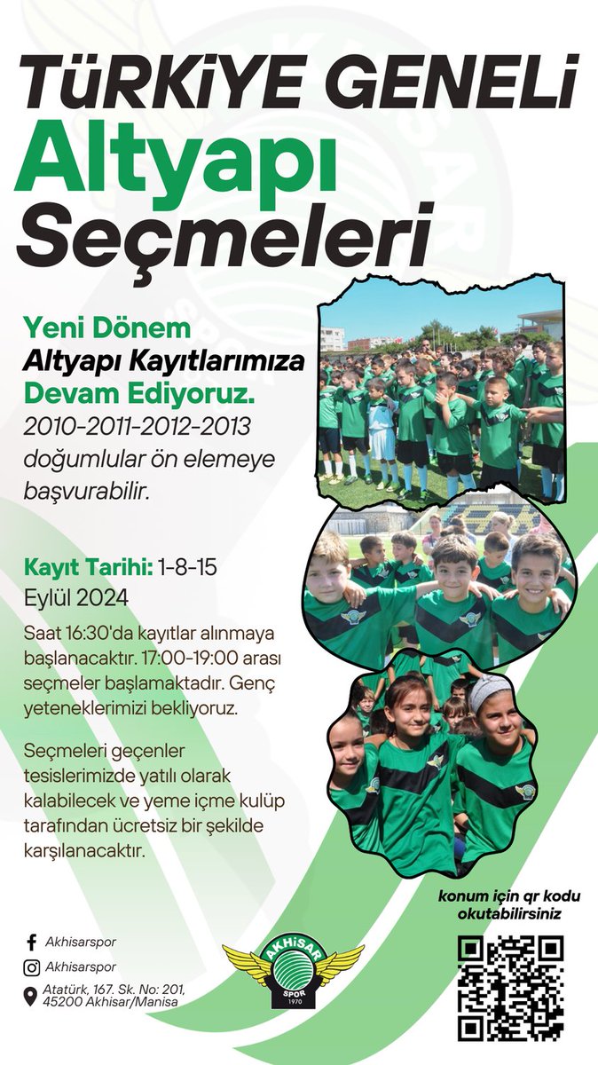 Altyapı seçmelerimiz devam ediyor. 
.
.

.
#Altyapı
#Altyapıseçmeleri
#Akhisarspor
#Akhisar