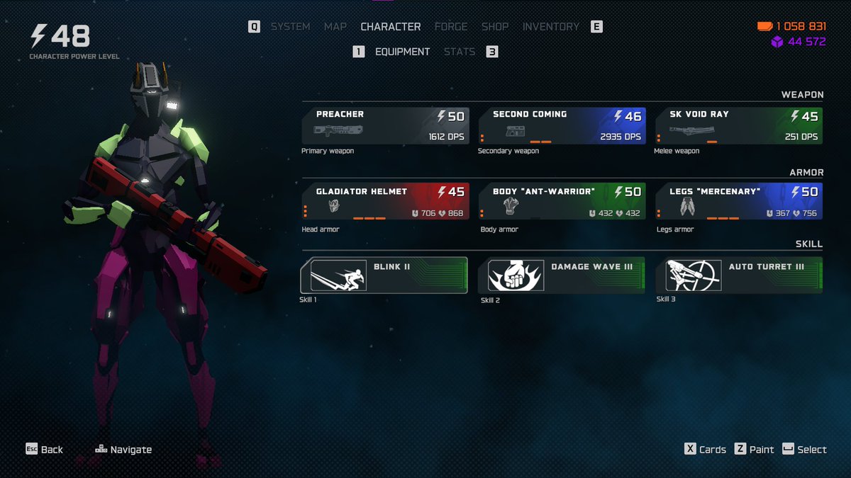 CyberCorp patch notes today, build id 15532943 
Changes:
- localization into other languages, so far only UI
- now you can choose any weapon in the first two slots (feature request by players)
- ui: health, shields and skill cooldowns are additionally displayed in numbers
- ui: