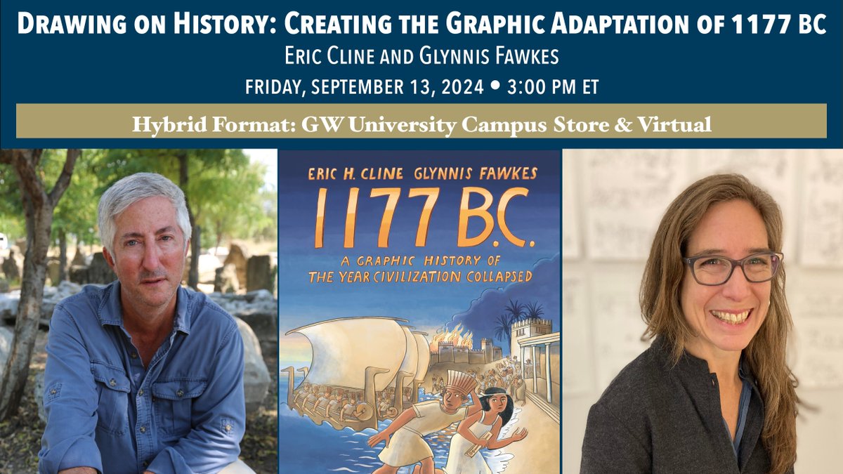 How do you turn history into art? Join us as award-winning illustrator Glynnis Fawkes shares how she transformed Eric H. Cline’s '1177 BC: The Year Civilization Collapsed' into a graphic history.  Register now: eventbrite.com/e/drawing-on-h…