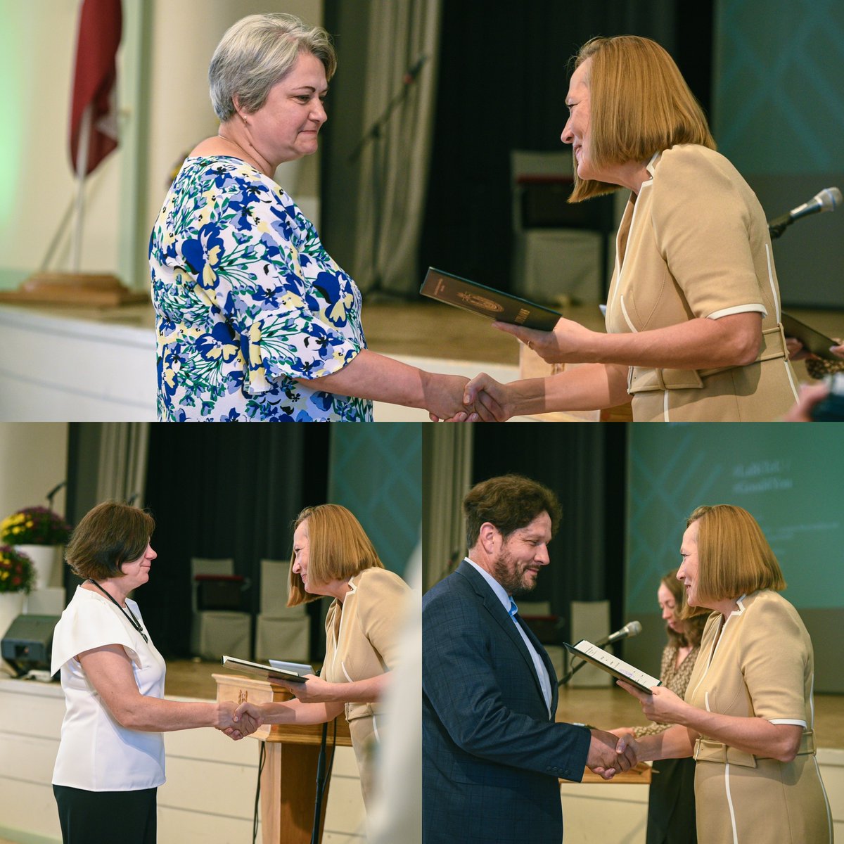 VMF_LLU's tweet photo. @LaBiTeU_lv Akadēmiskā sēdē rektore I.Arhipova izsniedza diplomus par pirmreizēju ievēlēšanu akadēmiskos amatos!
Sveicam profesori Daci Keidāni, asociēto profesori Ilgu Šematoviču, docentu Ivaru Lūsi un docenti Gunu Ringu-Ošleju! https://t.co/3zb2yPb36L