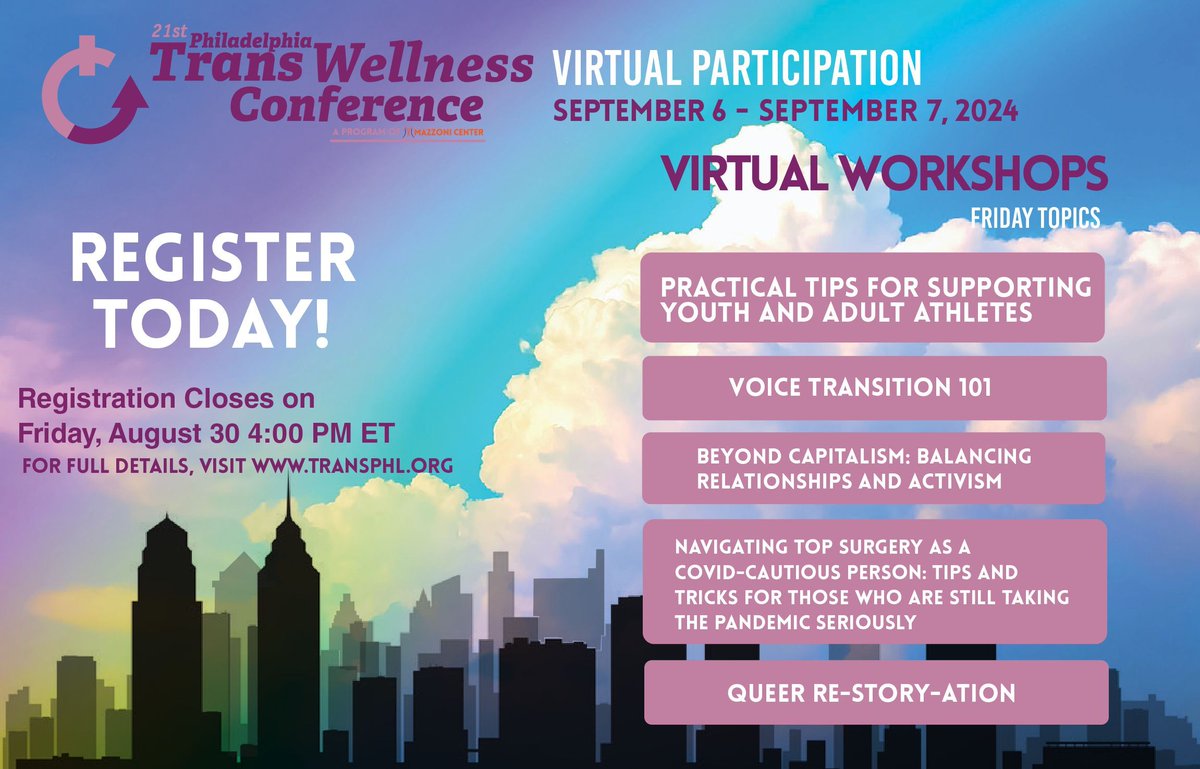 Time is limited if you want to participate! Registration closes at 4:00 PM ET, visit transphl.org for more information and details.
