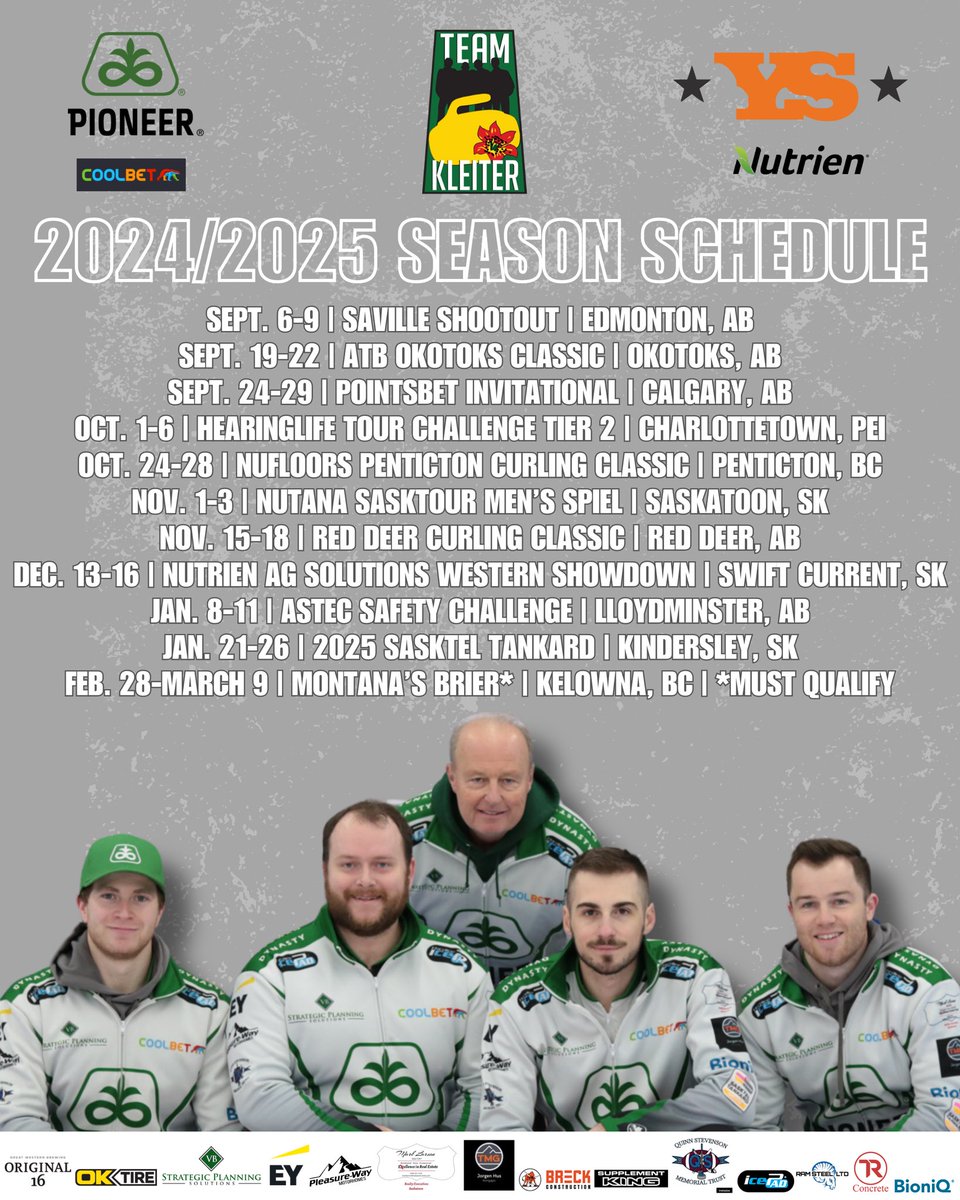 🗓️ 2024/2025 SEASON SCHEDULE

Ready to get our season started! Be sure to follow us on Instagram, Facebook &amp; X for live updates 👊🏻

Huge thanks to our sponsors for their support this season 🙏🏻

#TeamKleiter