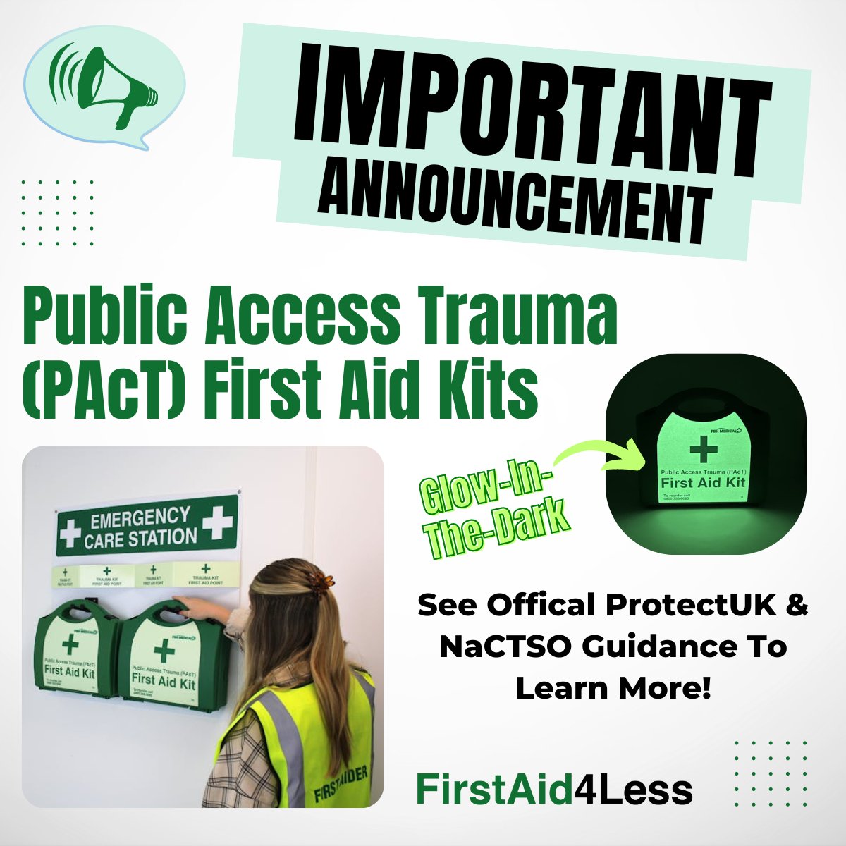 FirstAid4LessUK's tweet image. Ensure your organisation is prepared for emergencies with PAcT Kits, as recommended by ProtectUK and NaCTSO🛡️

To learn more about ProtectUK and NaCTSO Guidance and to order today, click the following link: firstaid4less.co.uk/Medical/Bleed-…

#FirstAid4Less #PAcTKits #ProtectUK #MartynsLaw