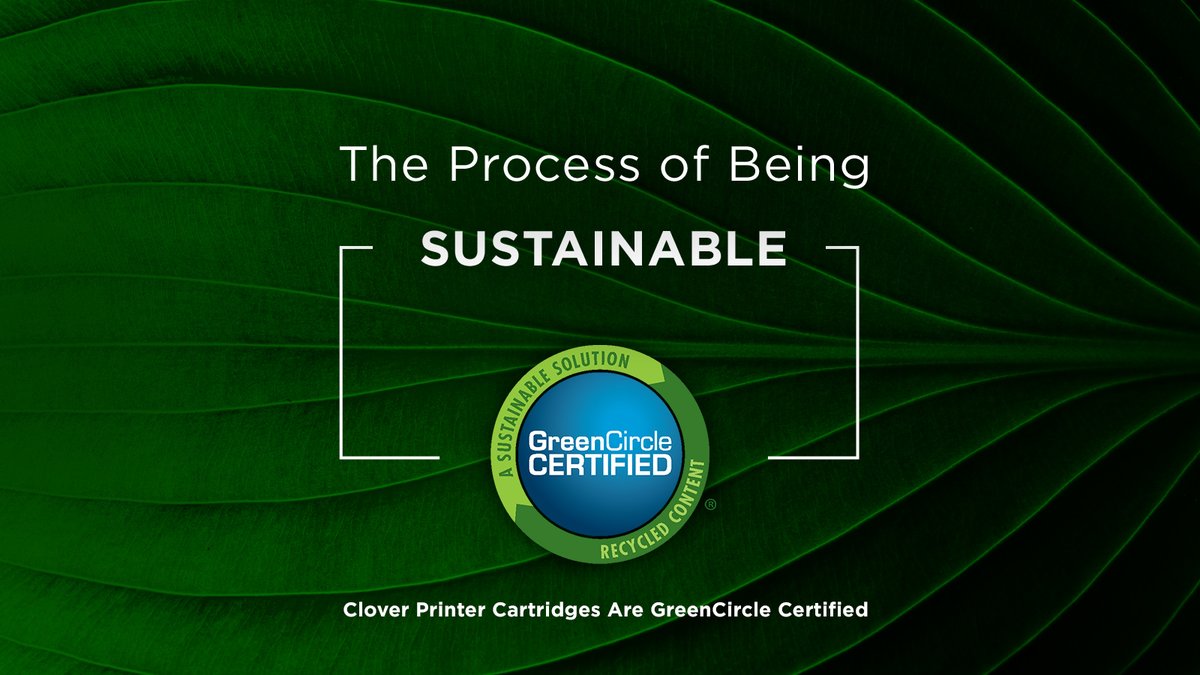Clover's remanufactured ink cartridges contain a minimum of 99% post-consumer content as certified by GreenCircle. bit.ly/474DAoi