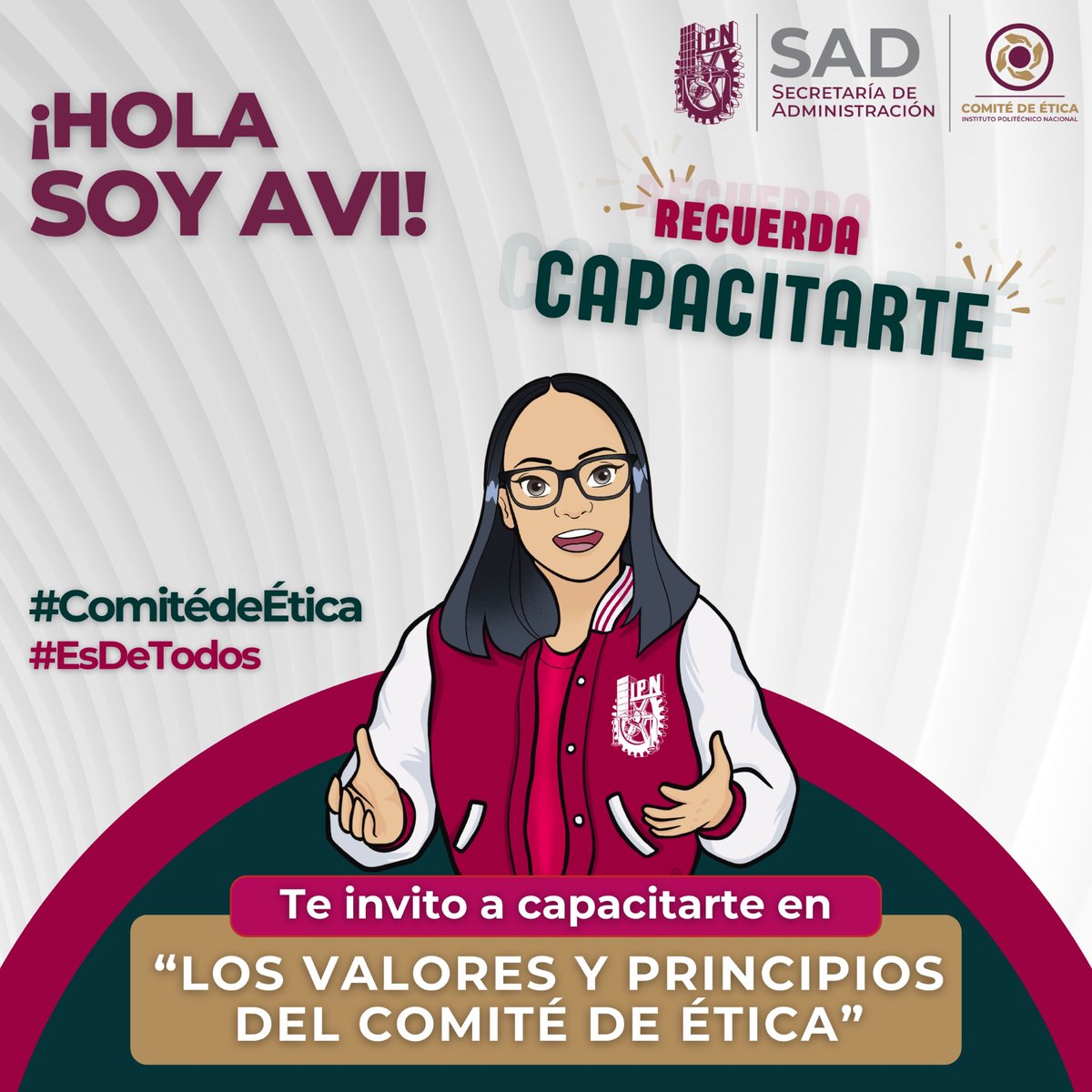 El Comité de Ética del IPN ⚙️ te Invita a realizar tu Capacitación 2024.
📄Realiza tu registro hoy mismo.
Da clic en el siguiente enlace 🔗 forms.gle/1K5HoqVi6wmm1D…

✅ Generemos un entorno más ético y responsable en nuestra institución. 🤝