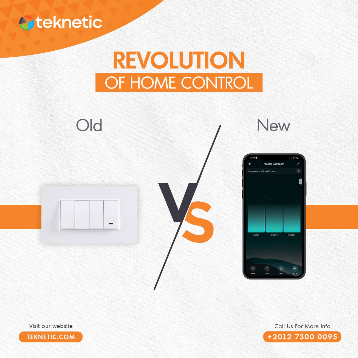tekneticeg's tweet image. Old Habits VS New Technology!
Welcome to smart control📷
teknetic.com/eshop

#teknetic #thefutureyoudeserve #smartlightswitch #smartlighting #lightswitch #smarthome #smarthomeautomation #automation #automationsystems #trending #oldvsnew #old #new #home #homedecor #smart