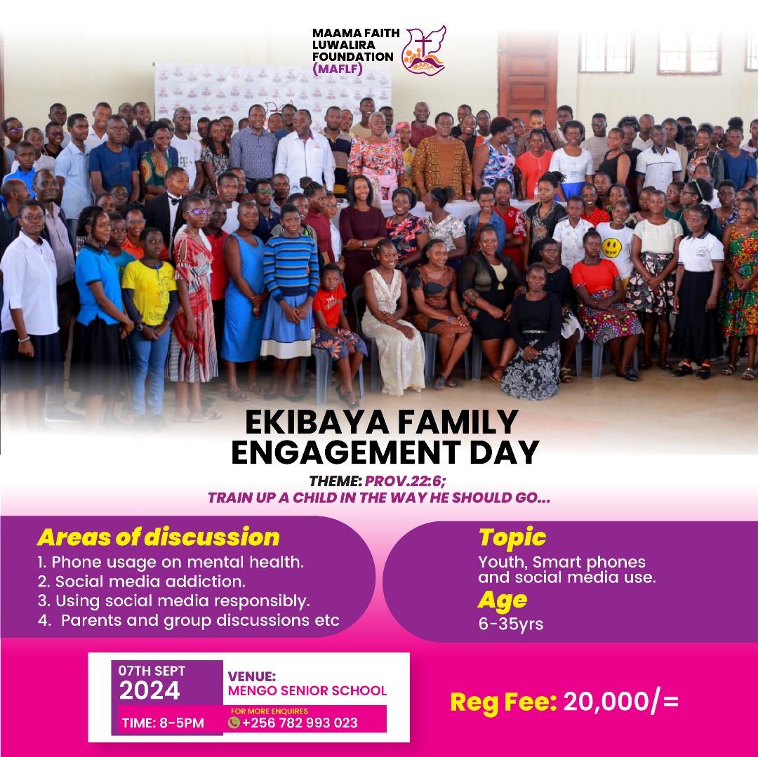 Maama Faith Luwalira Foundation (MAFLF) (@faithmaama) on Twitter photo To all parents, leaders, clergy & our children, this family engagement day is meant for you. We are intentional about helping our young people to overcome life challenges of today. Doing things God's way. <a href="/BishopsVoice/">Namirembe Diocese</a> <a href="/ChurchofUganda_/">Church of Uganda</a> <a href="/coufamilytv/">COU Family TV</a> <a href="/Mengo_School/">Mengo Senior School</a> <a href="/NamirembeYouth/">Namirembe Diocese Youth Department</a> To all parents, leaders, clergy & our children, this family engagement day is meant for you. We are intentional about helping our young people to overcome life challenges of today. Doing things God's way. <a href="/BishopsVoice/">Namirembe Diocese</a> <a href="/ChurchofUganda_/">Church of Uganda</a> <a href="/coufamilytv/">COU Family TV</a> <a href="/Mengo_School/">Mengo Senior School</a> <a href="/NamirembeYouth/">Namirembe Diocese Youth Department</a>