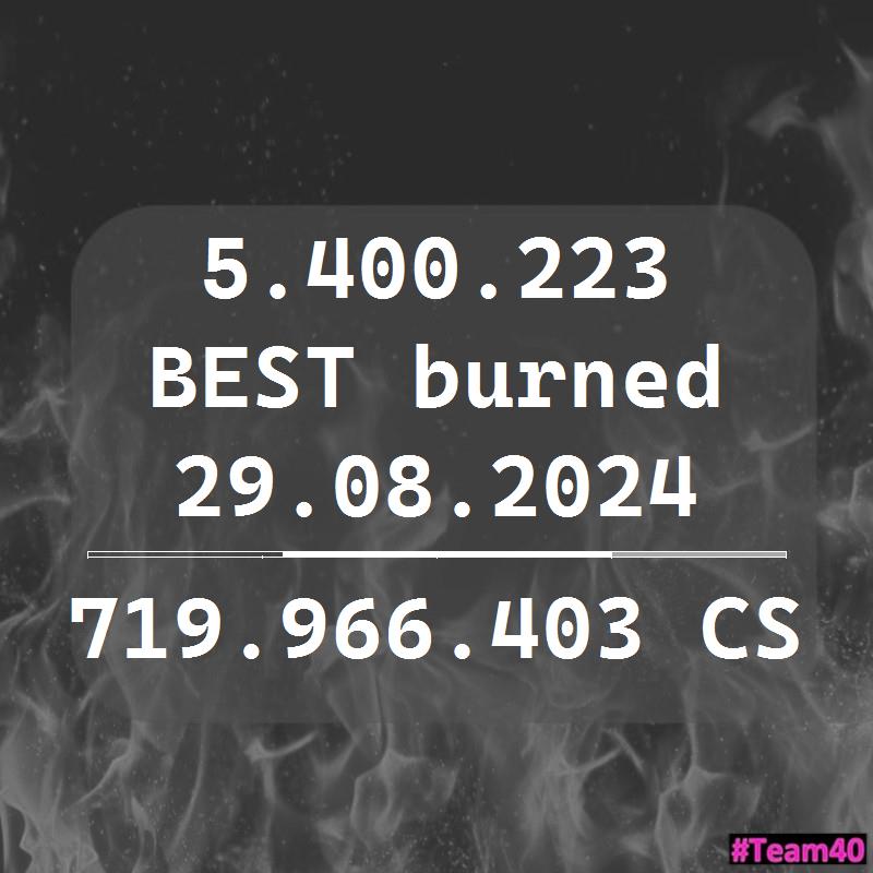 Team40_Vision's tweet photo. 👀 5.400.223 #BEST 🔥
∑ 280.033.597 #BEST 👋
#BESTBURN @Bitpanda @Bitpanda_global @schoisistar @l_eonmarino @cbe78 @YT_Henry_Hard @BEST_Inofficial @l_lukestorm @Michael91985709
👉 https://t.co/lGpco7jW6N https://t.co/pHzSmFzITT