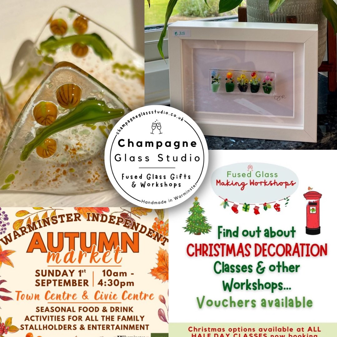 Champagne Glass Studio (@glass_champagne) on Twitter photo Visit me this SUNDAY ☀️on Warminster High Street (outside Griffins) at the Independent Autumn Market. 🌻Browse my range of original & unique gifts 📮Find out about Christmas Decoration Classes 🍦Visit @palettepasture in their trailer opposite me <a href="/WarminsterChamb/">Warminster Chamber</a> <a href="/VisitWiltshire/">VisitWiltshire</a> Visit me this SUNDAY ☀️on Warminster High Street (outside Griffins) at the Independent Autumn Market. 🌻Browse my range of original & unique gifts 📮Find out about Christmas Decoration Classes 🍦Visit @palettepasture in their trailer opposite me <a href="/WarminsterChamb/">Warminster Chamber</a> <a href="/VisitWiltshire/">VisitWiltshire</a>