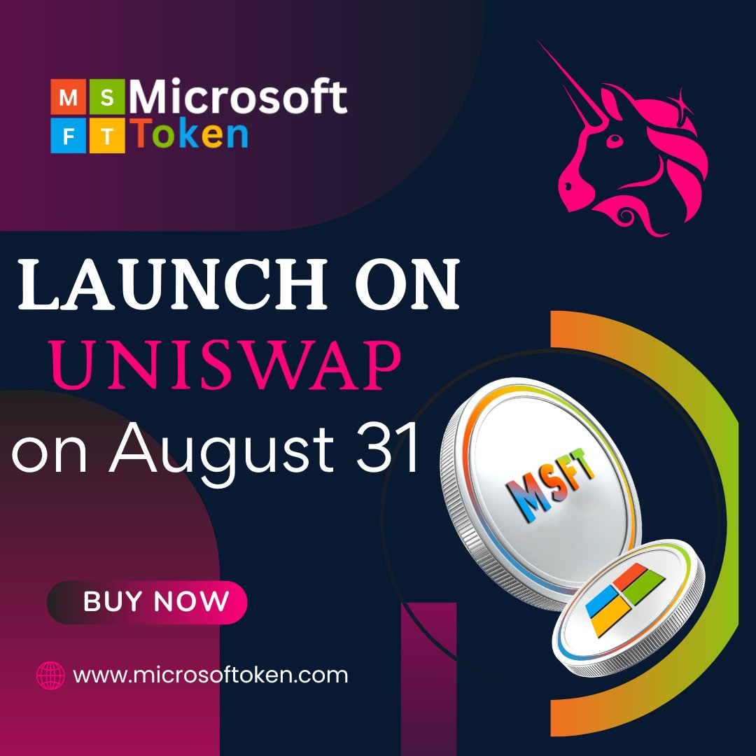 Msft_token's tweet image. 🚀 Big News! 🚀

💰 Presale is live until August 31st!
Grab your MSFT tokens now at just $0.001 

🔜 In September, Microsoftoken will also be listed on Binance, Kraken, Bybit, KuCoin, and Coinbase Exchange.
👉 Don’t miss out! Purchase your tokens today at microsoftoken.com