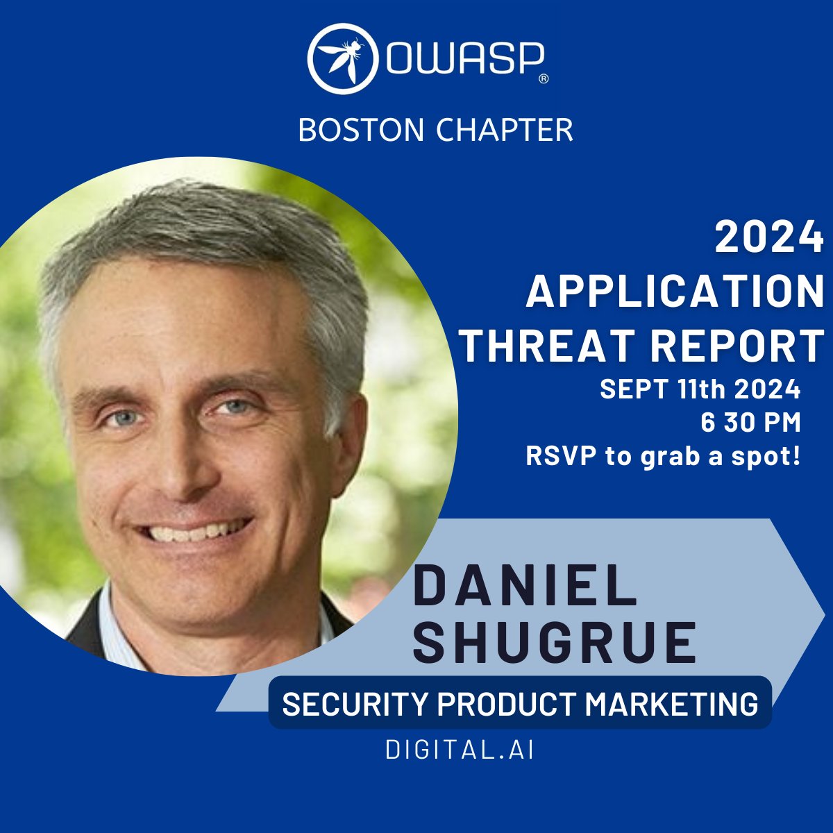 OWASPBOSTON's tweet photo. Tomorrow we have @dshugrue talking about 2024 Application Threat Report. Come and listen to the expert's view on this by RSVPing at https://t.co/3XJN3DiUEU

#applicationsecurity #cybersecurity #appsec #owasp #owaspboston https://t.co/zSuzsvM6ad