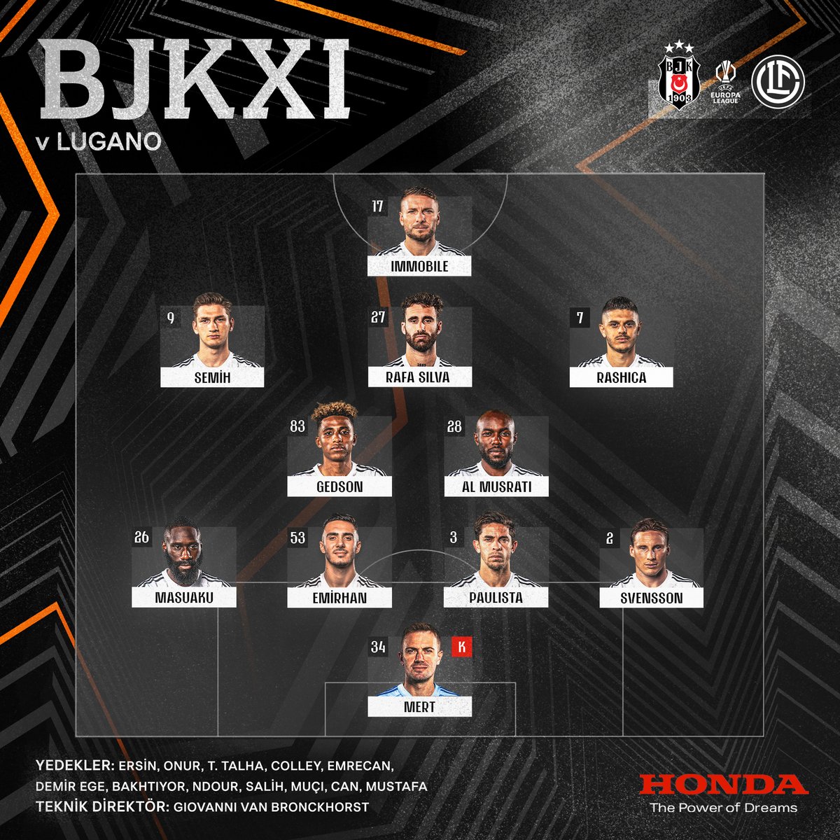 📋✅ İlk 11'imiz!

🆚 <a href="/FCLugano1908/">FC Lugano</a> 
 
<a href="/HondaTR/">Honda Türkiye</a>