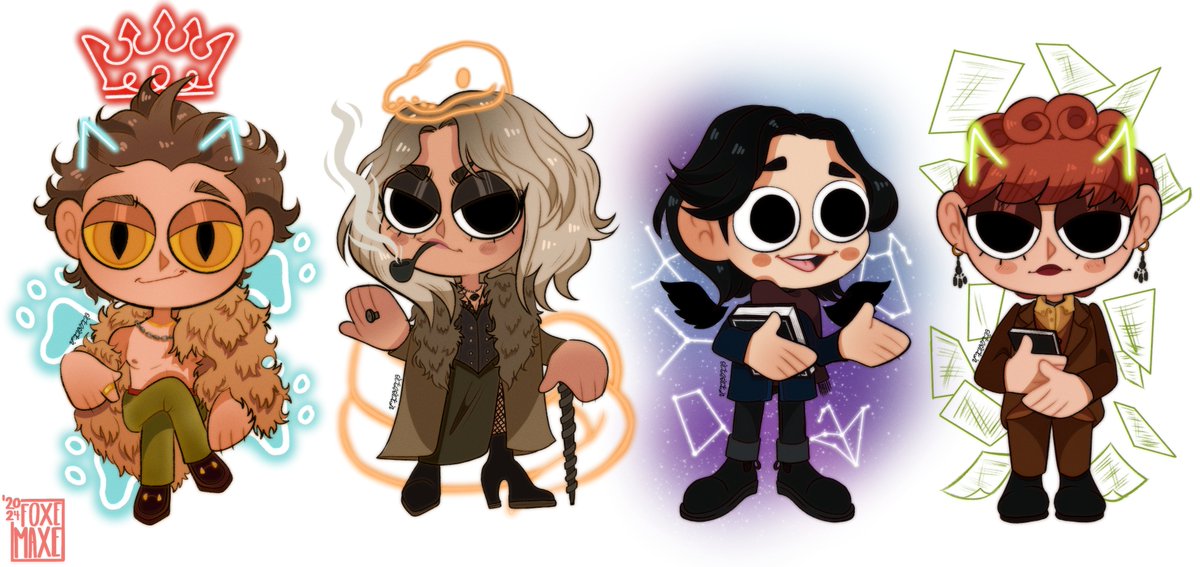 foxemaxee's tweet photo. #CatKing + #EstherFinch + #Monty + #NightNurse |  I finally finished this piece! Took a break from DBD stuff but I'm back now. 

 #DeadBoyDetectives #DBD #deadboydetectivesart

(Pretend it's the first time I'm posting this lmao) https://t.co/ficnJI9hgX