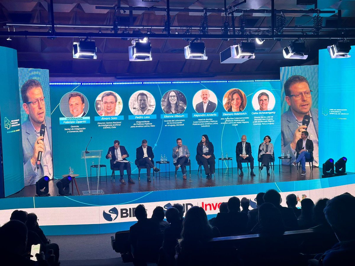 Muchas gracias al <a href="/IDB_Lab/">IDB Lab</a> por la invitación al #ForoInnovaciónIAUruguay Es muy importante reflexionar sobre las tendencias en innovación en tiempos de la inteligencia artificial. Aprovechar las oportunidades y enfrentar los desafíos del futuro es la premisa del presente.