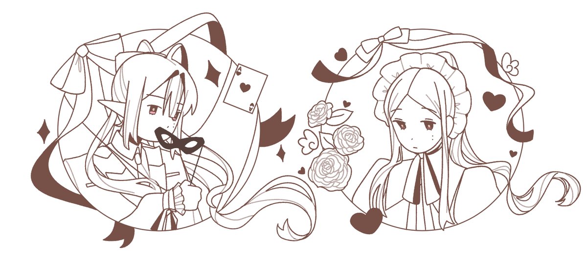 chickynessy's tweet photo. playing dress up with dnd ocs (andromeda on the right belongs to @moomieo) https://t.co/sQaa73ShQv