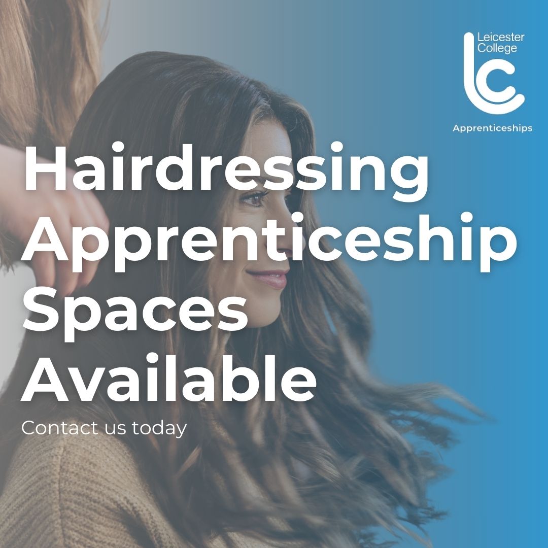 Completed your Level 2 Hairdressing Apprenticeship and looking to progress onto Level 3? There are places still available on our Level 3 Creative Hair Apprenticeship, apply today and start as early as October. 
#LeicesterCollege #Apprenticeships #Hairdressing