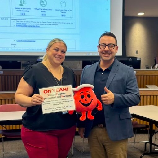 Oh YEAH!  Congrats to @rcsdnys Coordinator of Curricular Programming for being honored.  A new team-member, Heather Cross took on a huge task of coordinating a 3-day training for over 200 staff as part of opening our  middle Schools.  You are Excellent, Appreciated, and Honored!