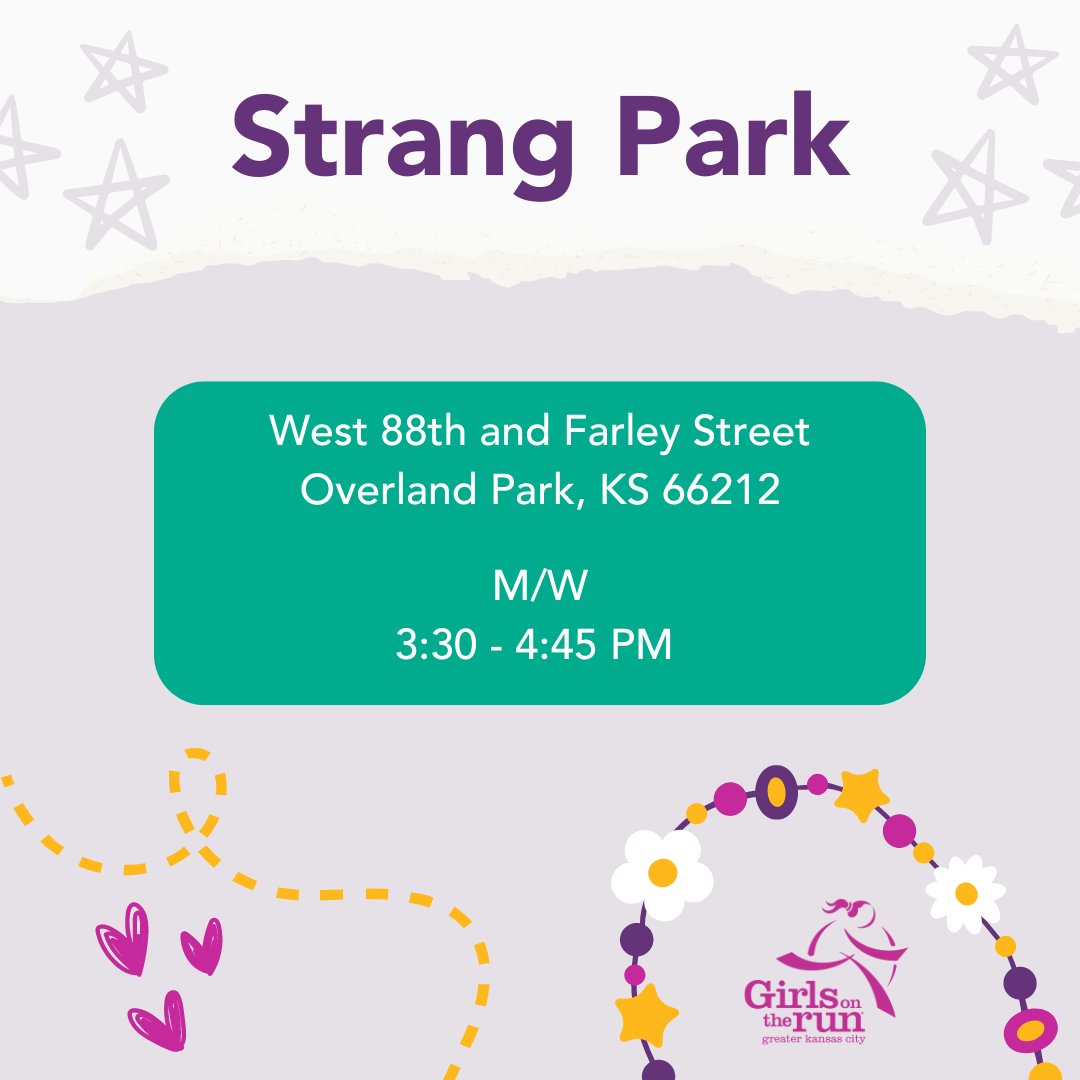 Is Girls on the Run not at your school? Have you checked out if any of our Community Teams are at a site near you this season? You won't regret it!

Our first highlight is Strang Park! See the practice information below &amp; register your girl today for this site!
