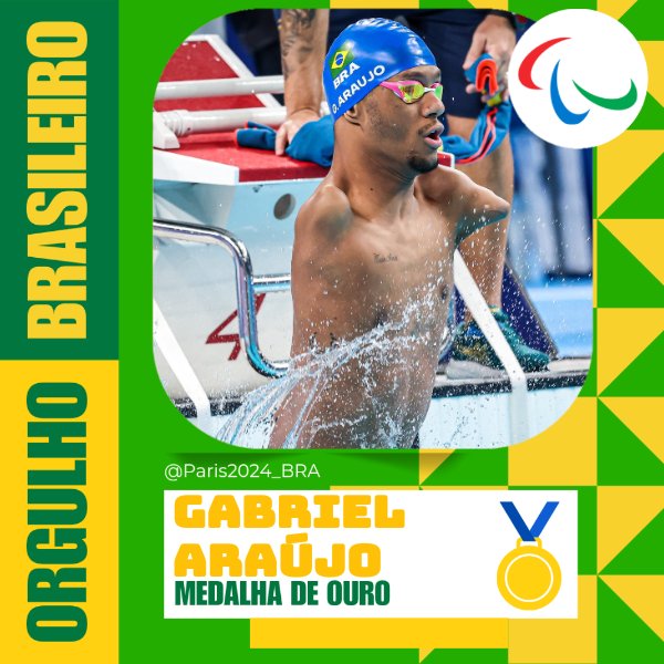 heaweeh's tweet photo. GABRIEL ARAÚJO É MEDALHA DE OURO! 🏊
A primeira medalha brasileira nos Jogos Paralímpicos de Paris 🇫🇷 é de Gabriel Araújo 🇧🇷 nos 100m costas da classe S2. O nadador brasileiro venceu a prova do início ao fim com tempo de 01:53.67, novo recorde das Américas! 🥇
#Paralympics2024 https://t.co/2E3GDNm5VK