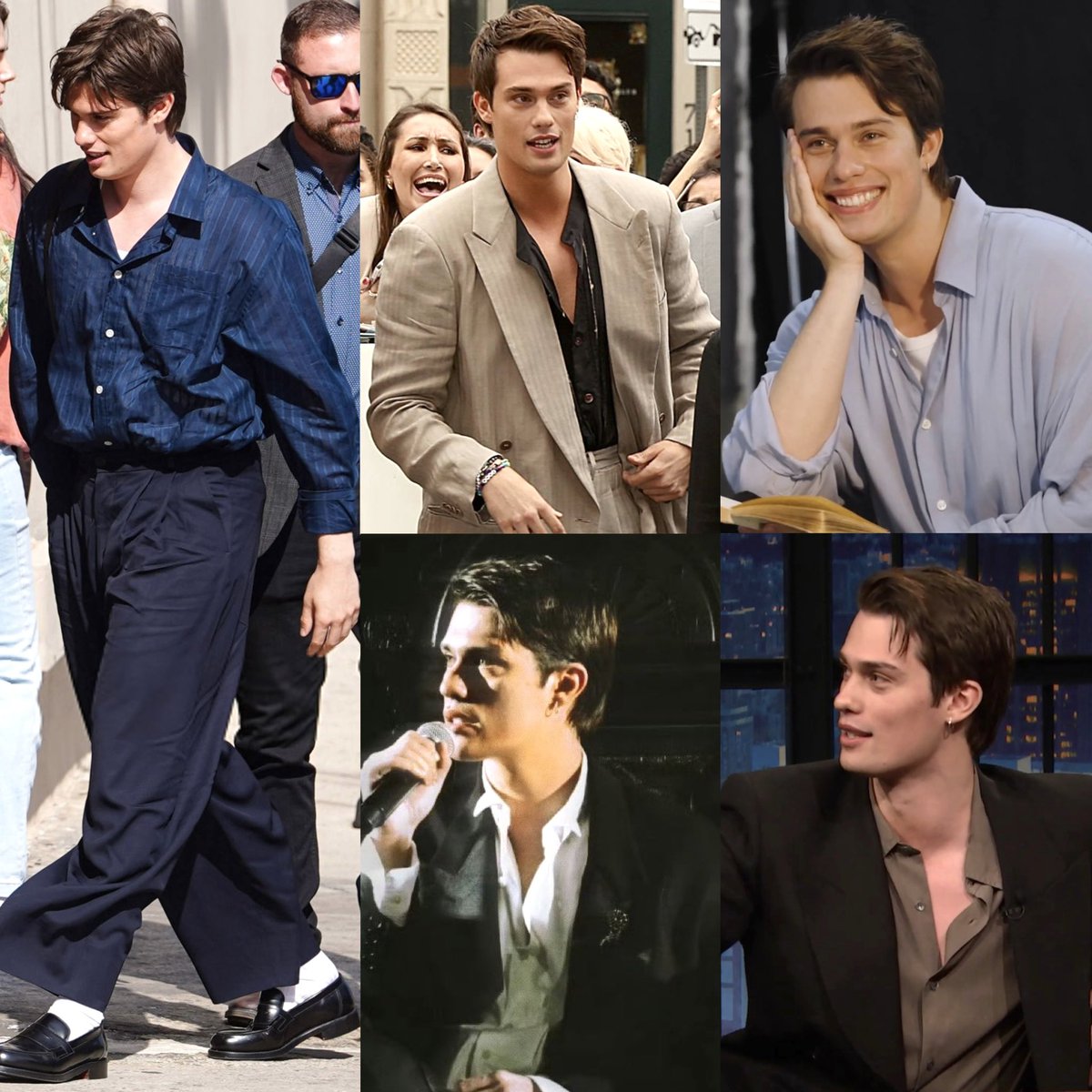 "i'm much more drawn to nostalgic looks" yeah we could tell mr. 90s heartthrob