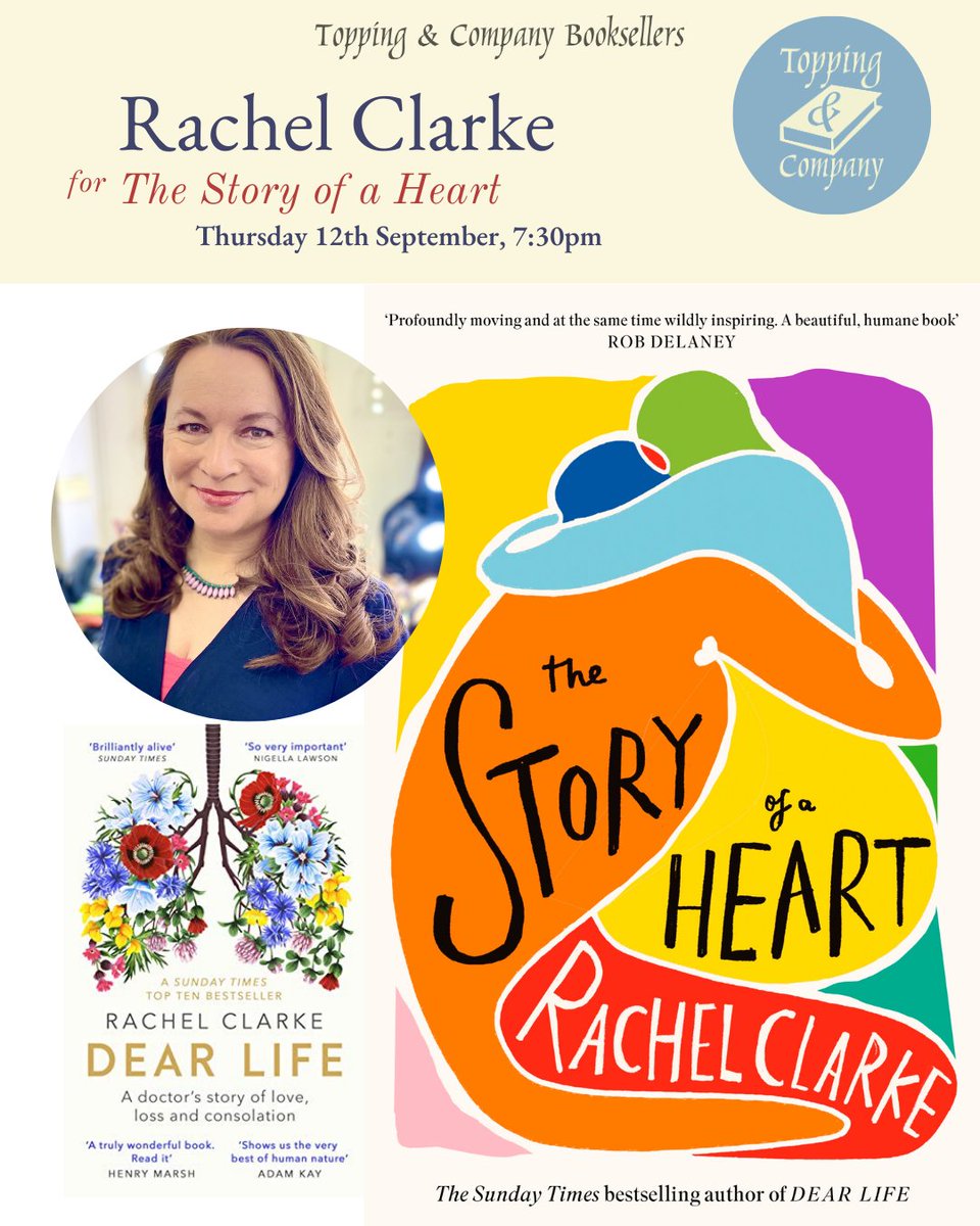 ToppingsEdin's tweet photo. On 12th September, join Rachel Clarke @doctor_oxford for her new book The Story of a Heart, a moving testament to the tenacity of love. Rachel will be interviewed by the brilliant @bykatewomersley.
To book:
https://t.co/UrCUOCKQXU
#eventsedinburgh #whatsonedinburgh #edinbugh https://t.co/hr7p9FPgrM