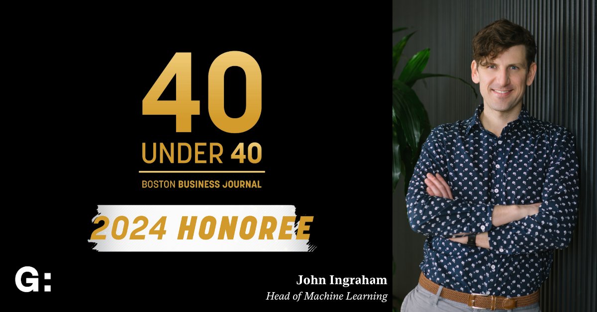 Generate:Biomedicines (@generate_biomed) on Twitter photo How do you redefine what's possible in science? Ask John Ingraham, our Head of Machine Learning, who was named to <a href="/BosBizJournal/">Boston Business Journal</a>'s 2024 40 Under 40! John’s a pioneer in Generative Biology, using ML and AI to revolutionize drug discovery. Congrats, John! lnkd.in/eKaA94-F How do you redefine what's possible in science? Ask John Ingraham, our Head of Machine Learning, who was named to <a href="/BosBizJournal/">Boston Business Journal</a>'s 2024 40 Under 40! John’s a pioneer in Generative Biology, using ML and AI to revolutionize drug discovery. Congrats, John! lnkd.in/eKaA94-F