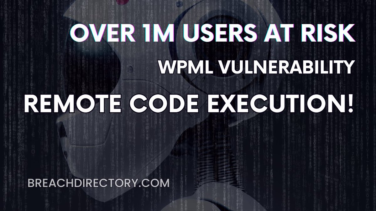 BreachDirectory's tweet image. Recently, news broke that @WordPress plugin #WPML may allow an attacker to conduct remote code execution attacks. Learn more here:
breachdirectory.com/blog/wpml-over…
#WordPress #WPML #RCE #Security