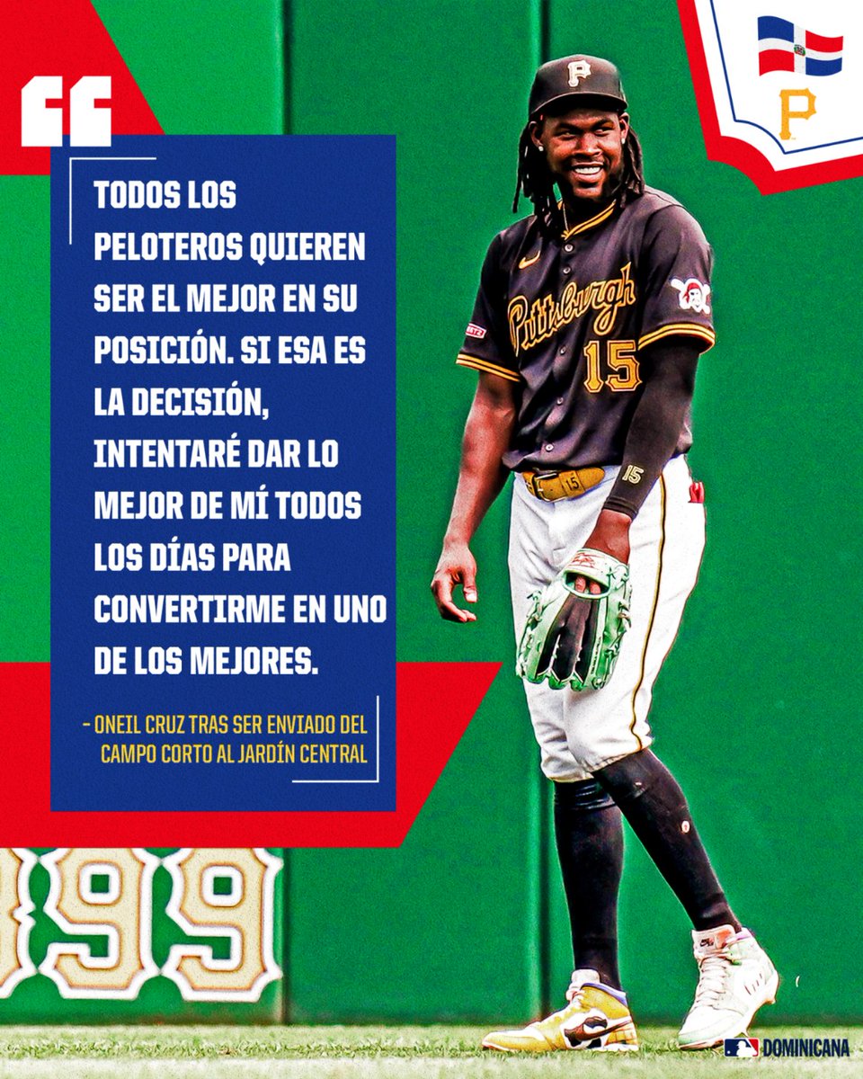 Oneil Cruz con buena actitud ante su nueva posición de juego con los <a href="/Pirates/">Pittsburgh Pirates</a>. 🫡