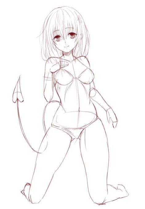 ラフ
いきおいでモモちゃん描く 