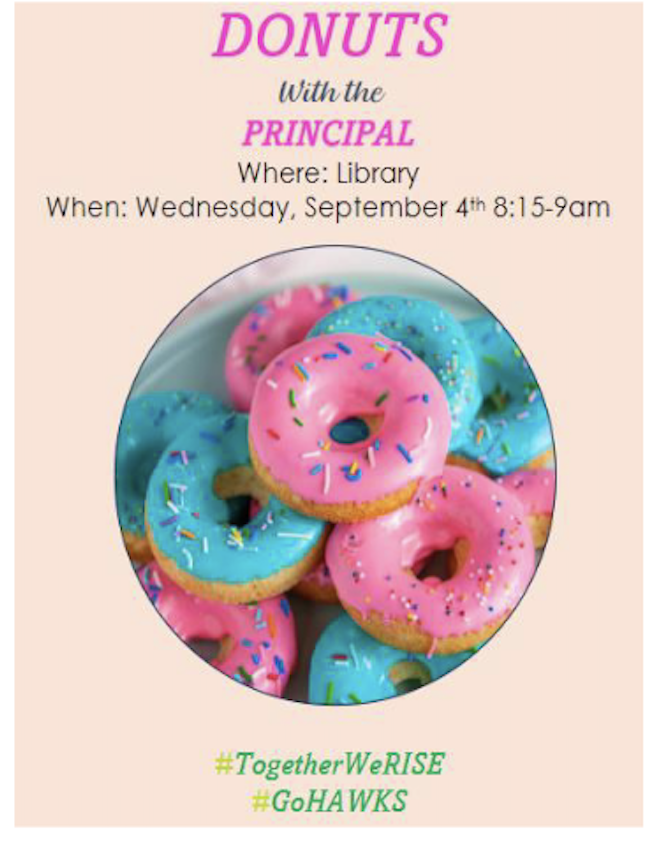 Mountain Valley Middle School (@mvms_thehawkway) on Twitter photo 🍩✨Donuts with the Principal! Join us for donuts this coming Wednesday✨🍩This is a fantastic opportunity to enjoy a donut, chat with the principal, & discuss all things school. Whether you’re a new parent or a returning one, I’d love to meet you! <a href="/mvms_athletics/">MVMS Boys Athletics</a> <a href="/girls_mvms/">MVMS Girls Athletics</a> 🍩✨Donuts with the Principal! Join us for donuts this coming Wednesday✨🍩This is a fantastic opportunity to enjoy a donut, chat with the principal, & discuss all things school. Whether you’re a new parent or a returning one, I’d love to meet you! <a href="/mvms_athletics/">MVMS Boys Athletics</a> <a href="/girls_mvms/">MVMS Girls Athletics</a>