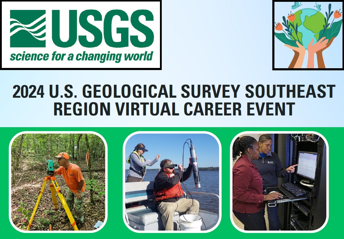 💡 <a href="/USGS/">USGS</a> is hosting a virtual career fair on September 12, 2024 from 10:00 am to 4:00 pm ET. Students and early career professionals are invited to explore USGS science careers, meet employees, and participate in federal hiring sessions! Register: ow.ly/eN0X50Ta1cA