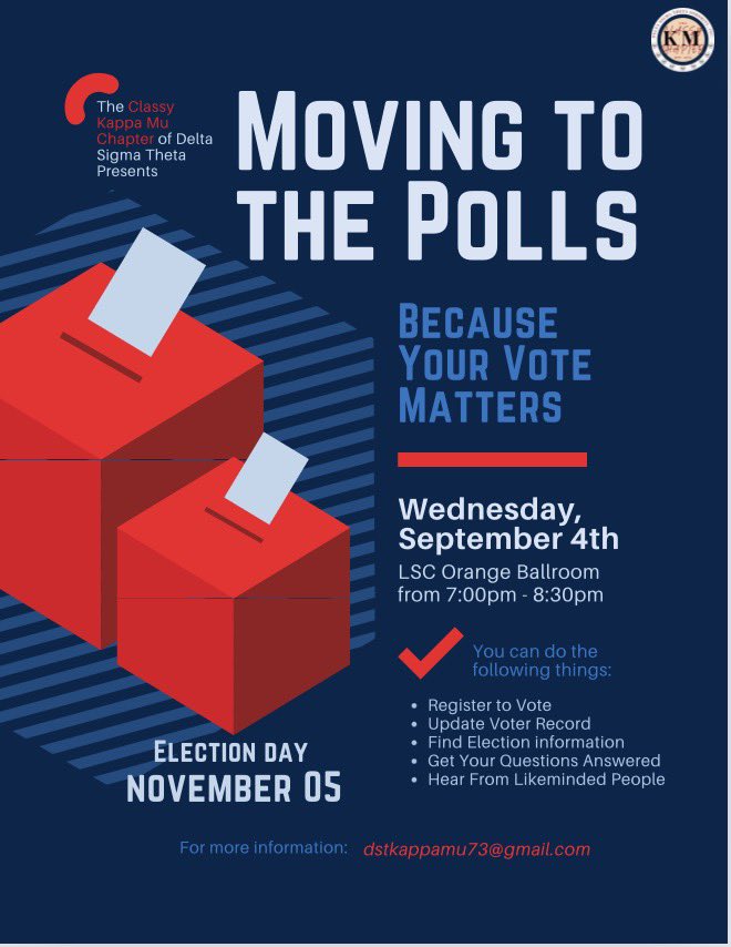 Please Join us September 4th, immediately following Greek Assembly, for an Election Education Program. Come out and learn why this year's election is crucial and make sure you're registered to vote!❤️