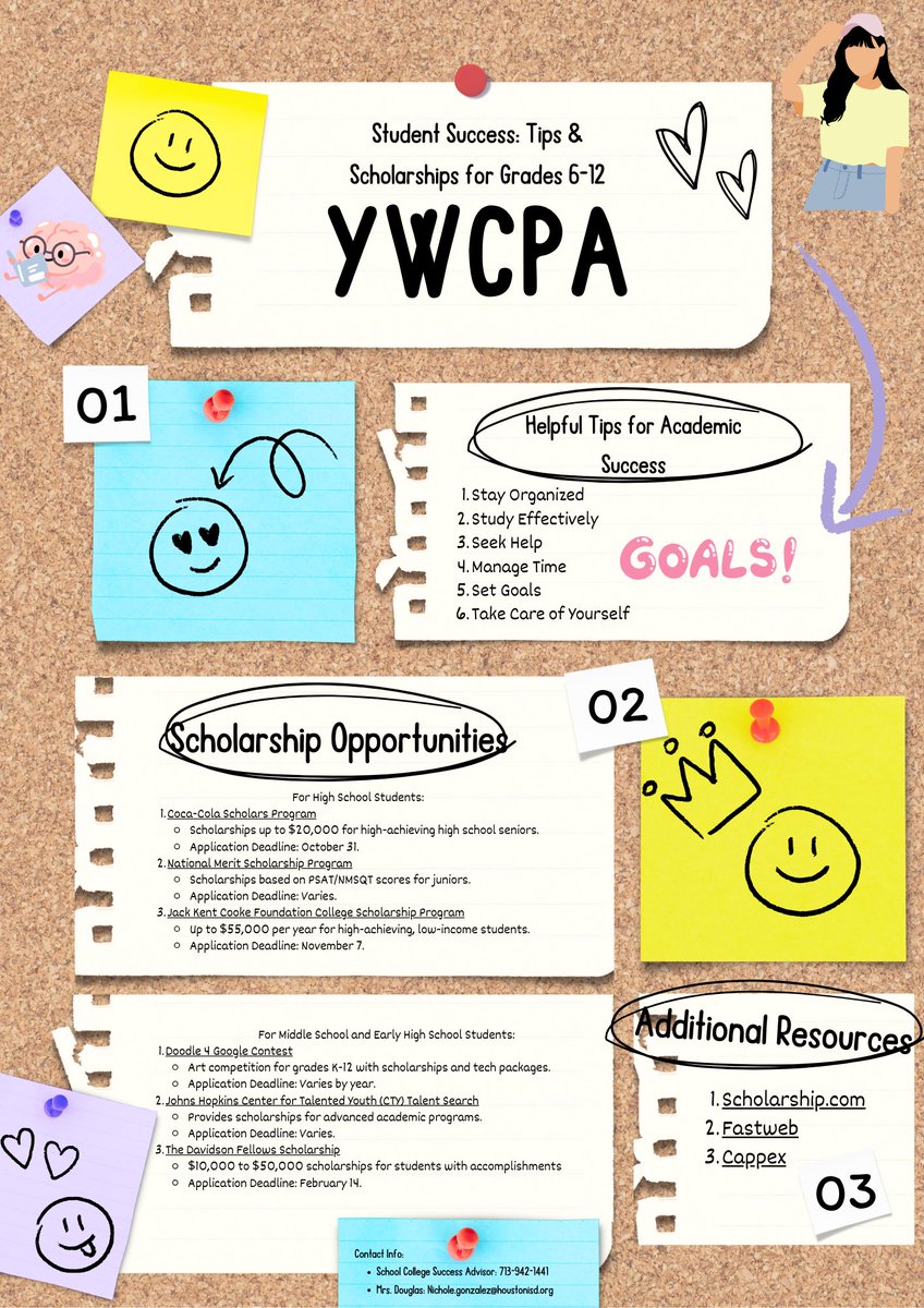 🚀📚 Check out my new one-pager with tips for academic success, scholarships, and essential resources! 🎓✨ It’s your go-to guide for a successful semester! 🙌 #AcademicSuccess #Scholarships #StudentResources <a href="/YWCPAHISD/">Young Women's College Preparatory Academy</a> <a href="/ywprep/">Young Women's Prep</a> <a href="/DrTabDavis/">Tabitha Davis, MBA, M.Ed., Ed.D.</a>