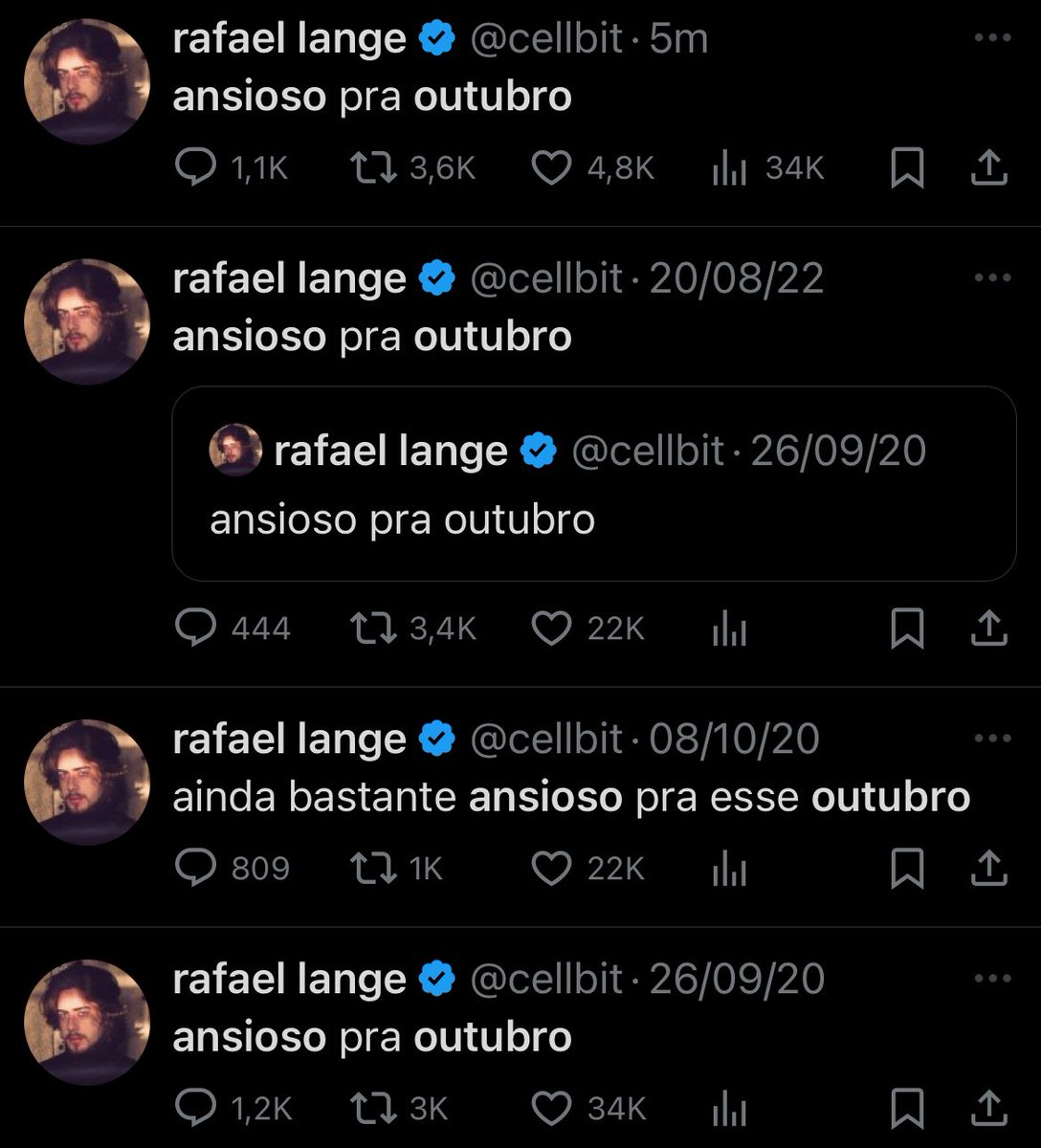 outubro é um mês sagrado mesmo né