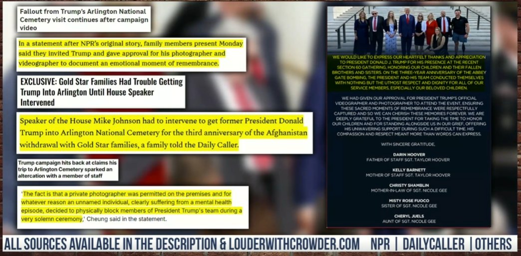 Fact check.

Spread this to all the idiots saying Trump wasn't 'allowed' at Arlington Cemetary.

Spread this to all the idiots saying 'Trumps campaign started a fight'.

Blah Blah. 

Thank you #louderwithcrowder for all the sources.

#truthmatters 
#trump2024 
#stopthesteal