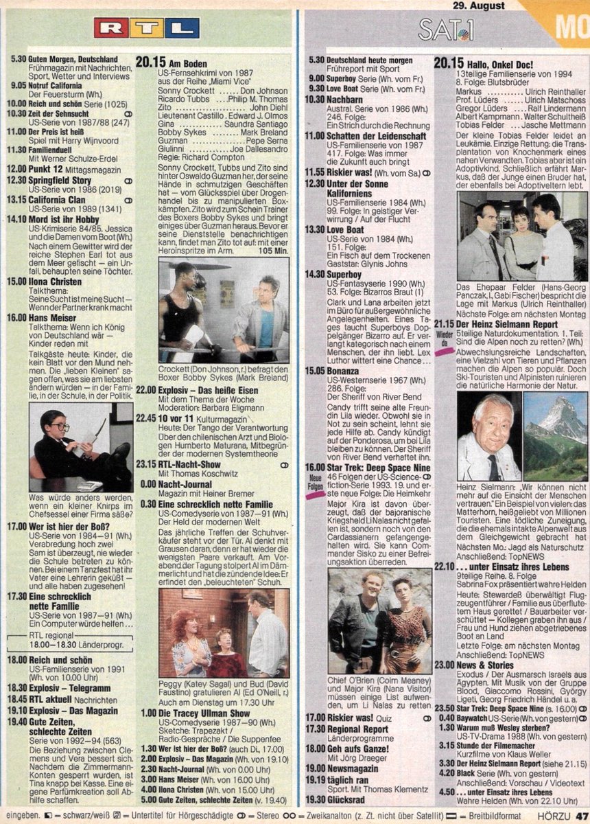 RTL und SAT1 vor 30 Jahren