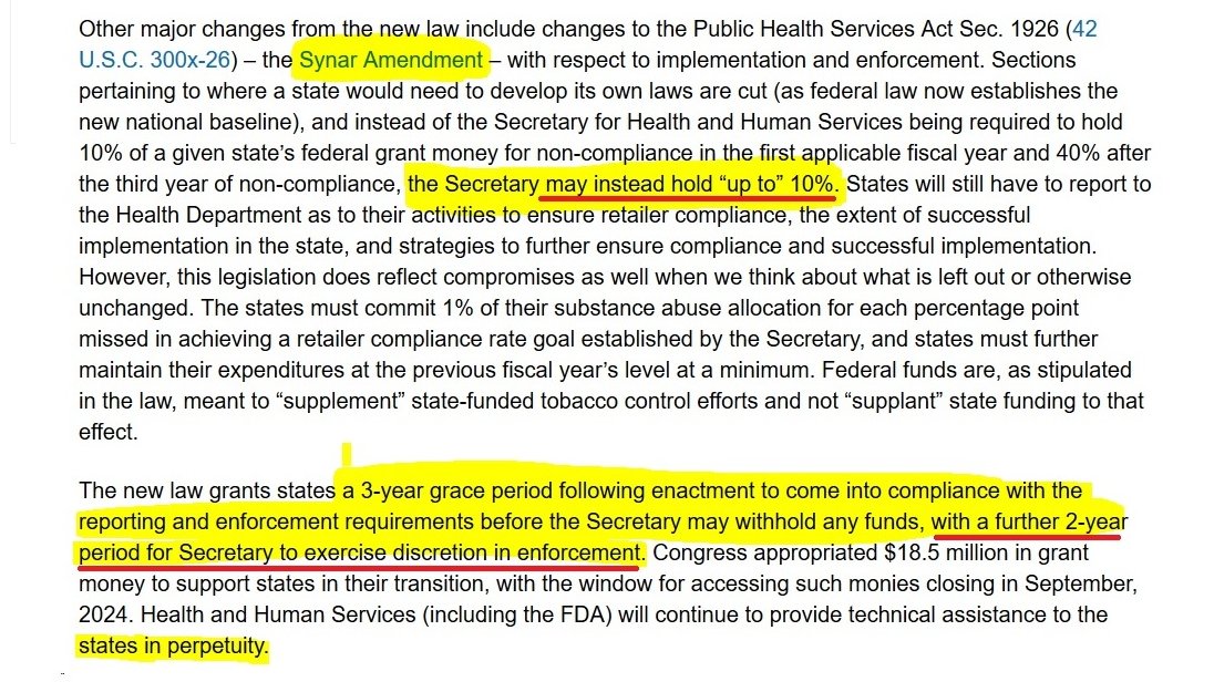 Vapingit's tweet photo. Nothing changing the #SynarAmendment noncompliance rate from ONE politician @SenatorDurbin or @ParentsvsVape, @TobaccoFreeKids, @American_Heart @LungAssociation @AmericanCancer @AshOrg?
Up to 20% illegal access to "tobacco products" is still acceptable. https://t.co/GzBHel65Yu