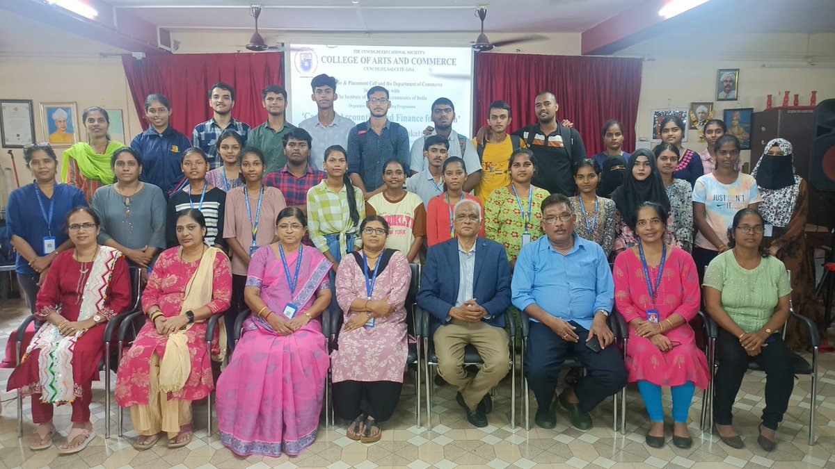 CuncolimCollege's tweet photo. The Career and Placement Cell and Department of Commerce at C.E.S. College of Arts and Commerce, Cuncolim hosted a session titled "Career in Accounting and Finance for Youth," in association with ICAI featuring CA Mr. Saripalli Venkata Raman as the resource person.

#CESCollege https://t.co/GhI8tlwQOb