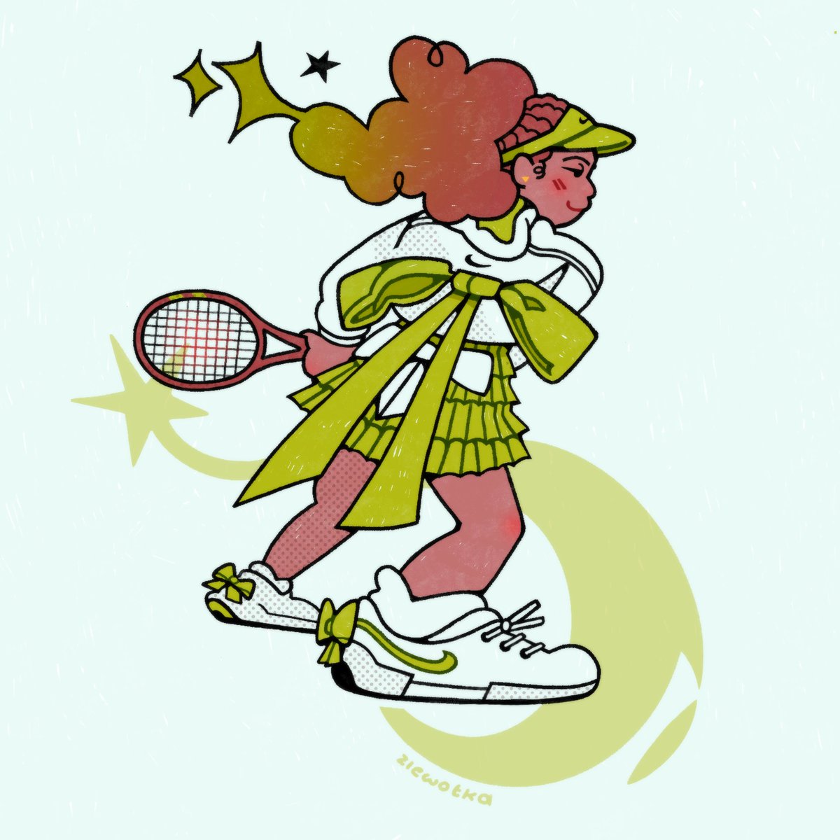 I had to draw <a href="/naomiosaka/">NaomiOsaka大坂なおみ</a> in her cutie-patootie kit! Had so much fun drawing it, I can only imagine how fun it’s to actually wear it to a Grand Slam! ^^
