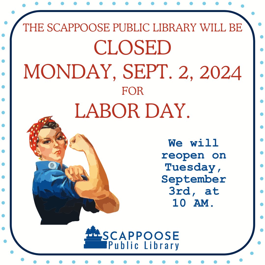 We will be closed Monday.