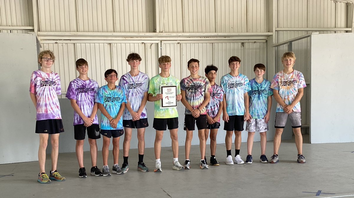 Weeping Water boys team champs.  Great start to the season boys.  Logan 1st, Trevin 3rd, Dalton 5th and Levi 14th.  Girls team finished in 3rd with Madi 3rd and Adree 7th.  #gojcc