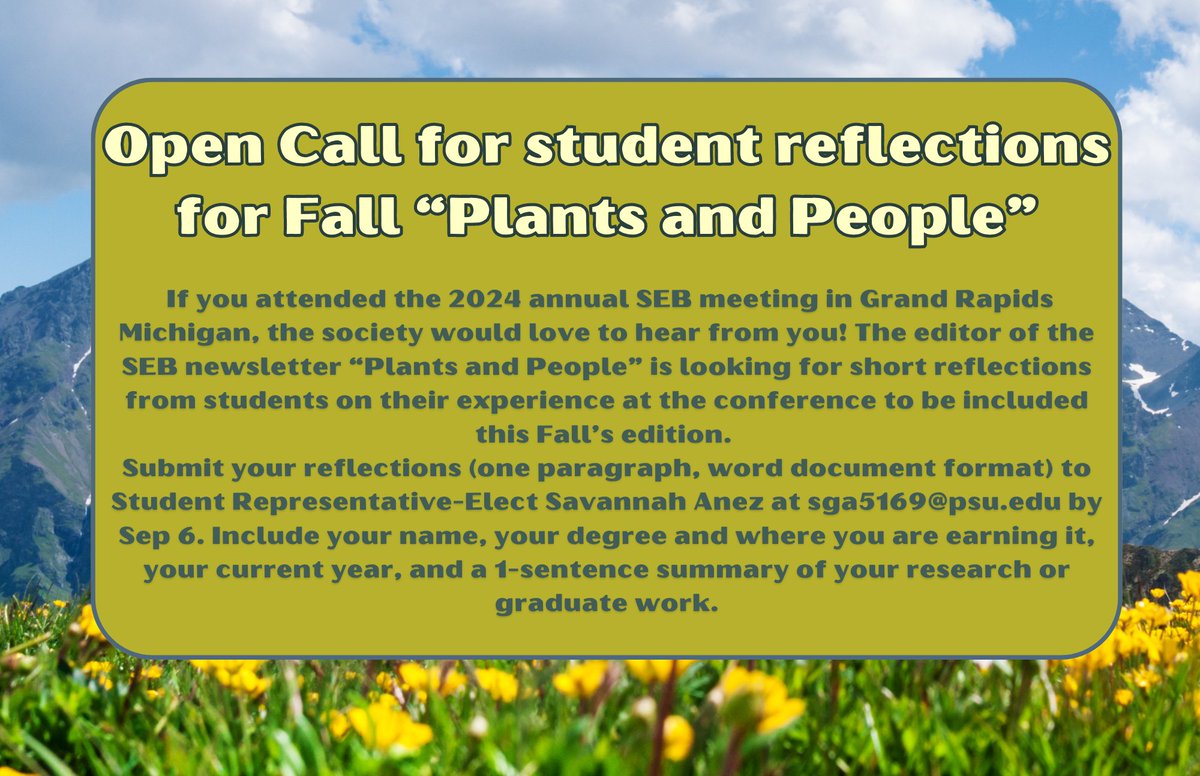 Call for student reflections! Submitted reflections will be published in the newsletter along with your name and short sentence of info about your studies, so this can be a great way to not only make your voice heard but to make yourself known to the broader society network