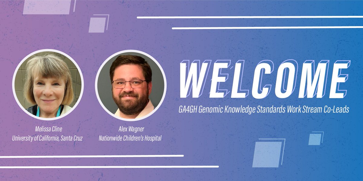 GA4GH's tweet photo. 🗣️ GA4GH Genomic Knowledge Standards (GKS) Work Stream welcomes new Co-Leads @melissascline and @HandlerWagner

Together, they aim to engage stakeholders throughout the GA4GH community in implementing GKS products.

Read the press release: https://t.co/8eGnqPVNwg https://t.co/f8G8ba3GeF