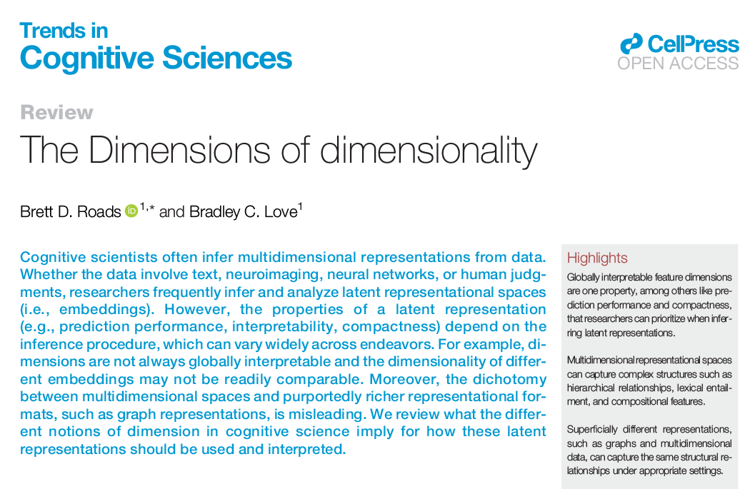 TrendsCognSci's tweet image. The Dimensions of dimensionality

Review by Brett D. Roads (@BDRoads) &amp;amp; Bradley C. Love (@ProfData)

tinyurl.com/5n8t626c