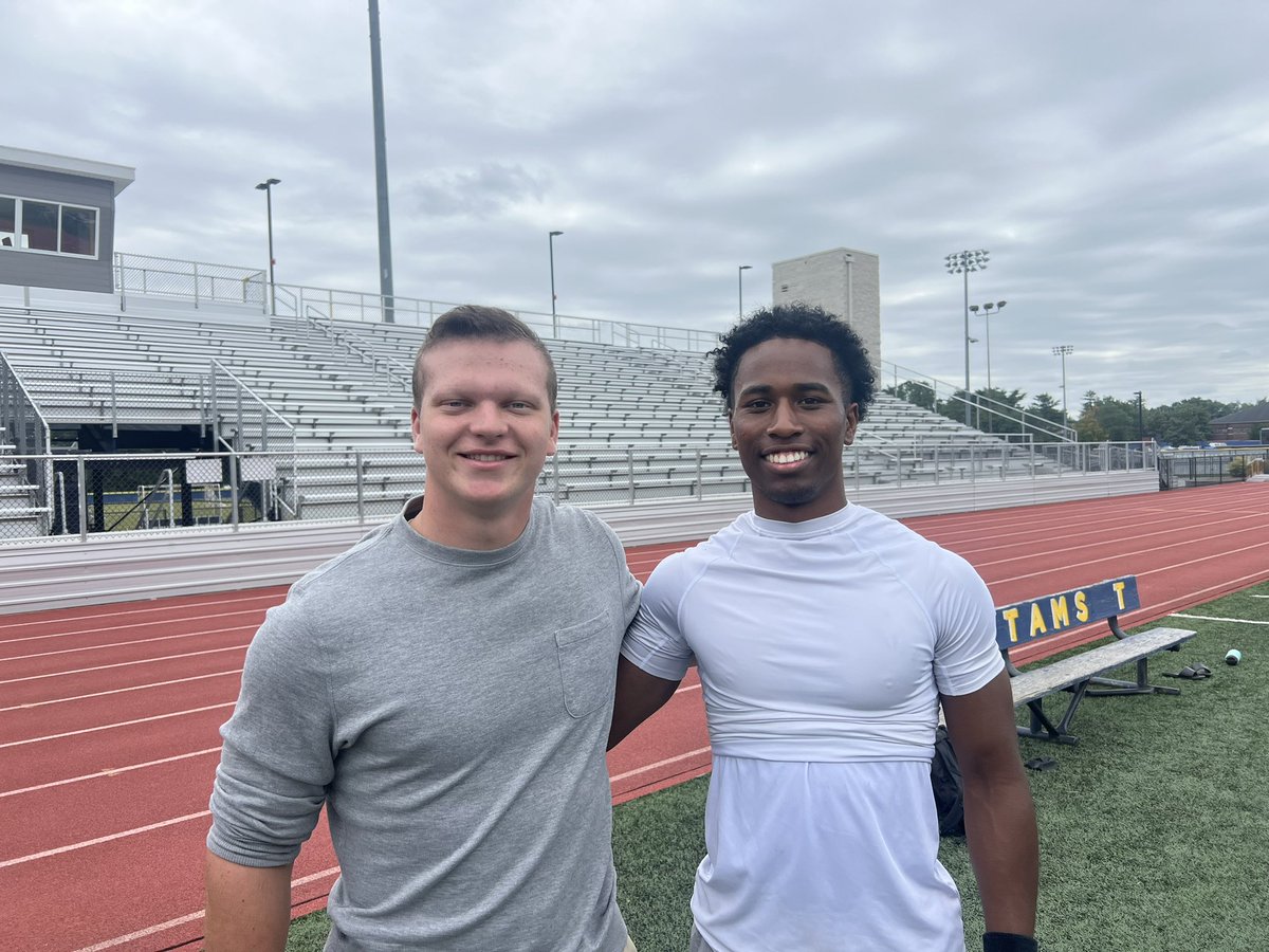 Had a great time visiting <a href="/TrinCollFB/">Trinity College Football</a> in CT. Thank you so much <a href="/CoachSimmonsC/">Coach Chris Simmons</a> <a href="/CoachDevanney/">Jeff Devanney</a> for having me come down and visit. Also great seeing SG alum <a href="/bryceferrell/">bryce ferrell ★</a> and <a href="/JulianPollard14/">Julian Pollard</a>.