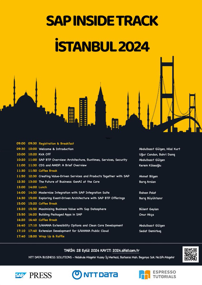 🎉 SAP Inside Track 2024 agenda is ready and registration opens on Monday, September 2nd! 09:00am 🎉

Join us to connect, share knowledge, and dive into technical discussions in the  <a href="/SAPCommunity/">SAP Community</a> . Limited spots, free, and open to everyone!

#SITIST <a href="/SAPInsideTrack/">SAPInsideTrack</a>