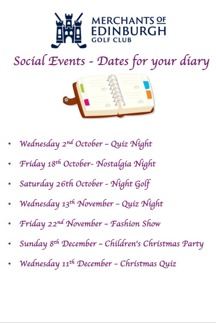 MerchantsGolf's tweet photo. I hope you all have your diary to hand? Here are some dates of our future social events! #Edinburgh https://t.co/74sLQ83S3D