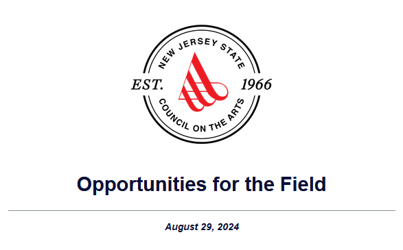 NJArtsCouncil's tweet photo. NEW: Check out the latest edition of Opportunities for the Field for grant announcements, calls for artists, professional development workshops, and much more. Don't miss an opportunity! Click here: https://t.co/z8oPEo8ByK #NJarts https://t.co/V2wnarttyL