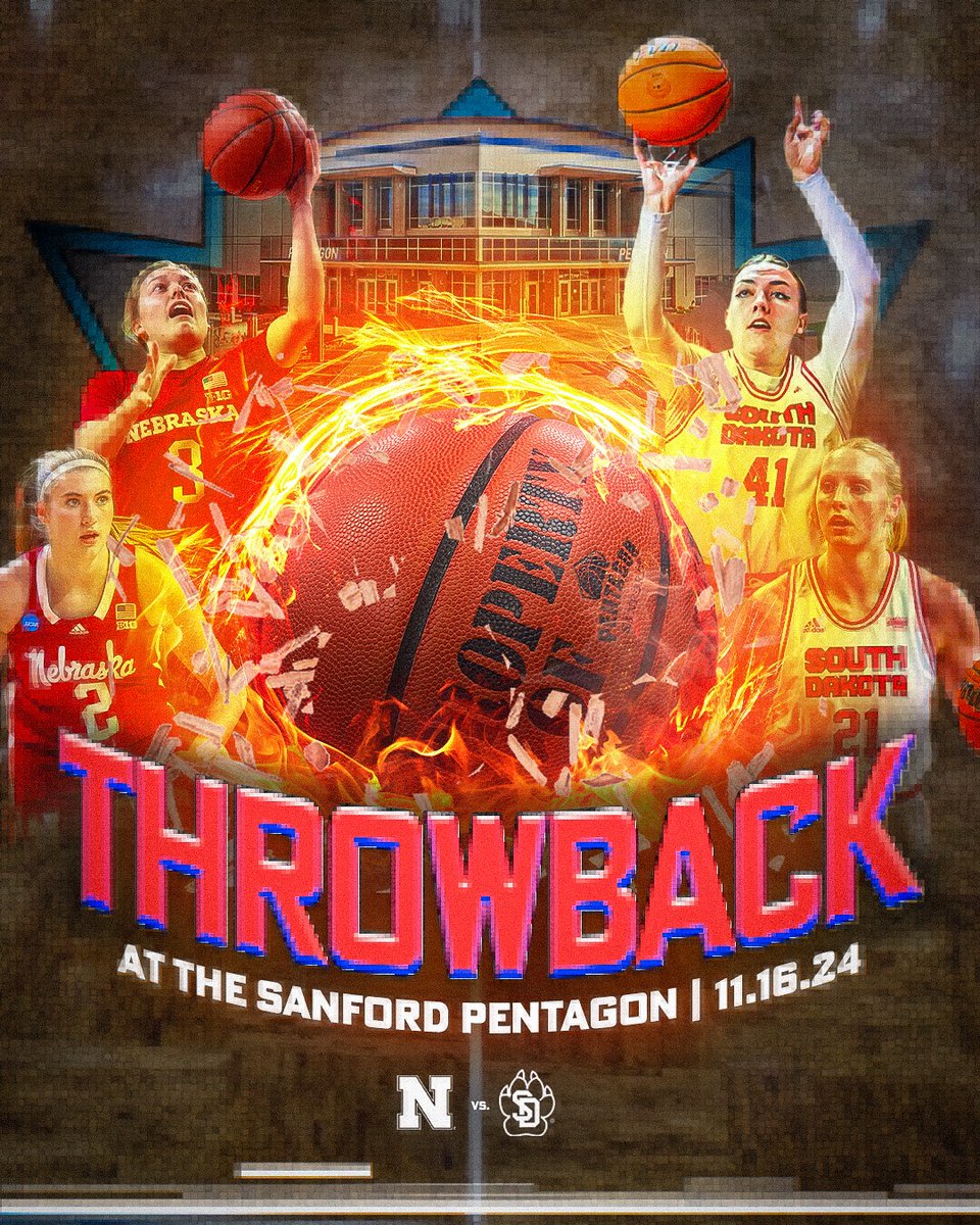November 16 at the Sanford Pentagon will mark the FIRST time <a href="/HuskerWBB/">Nebraska Women's Basketball</a> make their way to Heritage Court.

They’ll face <a href="/SDCoyotesWBB/">South Dakota Women’s Basketball</a> who will be making their 11th appearance at the Sanford Pentagon. 

Get tickets now: bit.ly/3WTrFFw

#SanfordSports